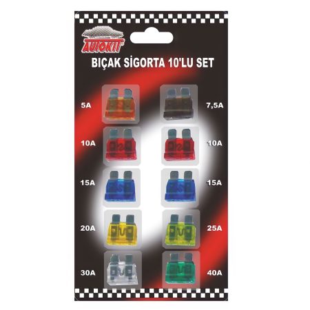 AUTOKIT BIÇAK SİGORTA 10′ LU SET JAPON + NORMAL