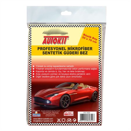AUTOKIT PROFESYONEL MİKROFİBER SENTETİK GÜDERİ BÜYÜK BOY BEZ 50 x 70 CM