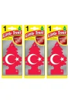 Little Trees 3'lü Türk Bayrağı Vanilya Aromalı Asma Oto Kokusu