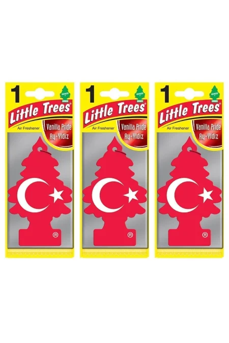 Little Trees 3'lü Türk Bayrağı Vanilya Aromalı Asma Oto Kokusu