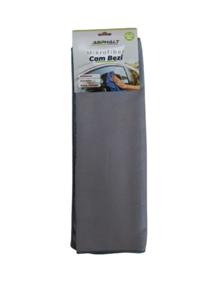 ASPHALT Gri Baklava Desenli Mikrofiber Cam Bezi